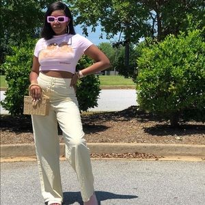 Cream High Waisted Pants